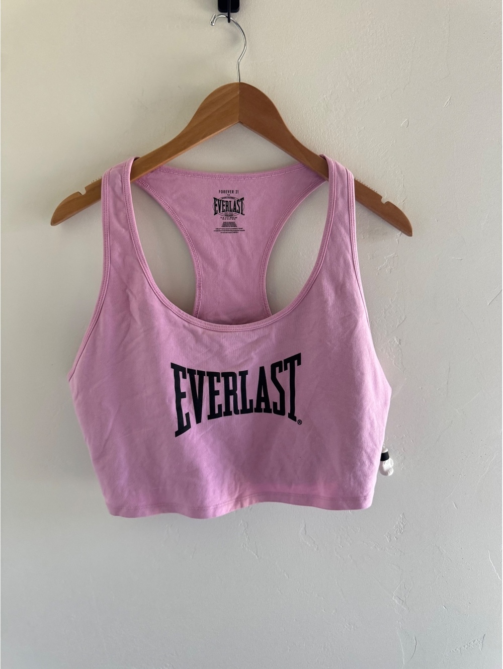 Forever 21 x Everlast Women’s 2X Pink Cropped Racerback Tank Top New